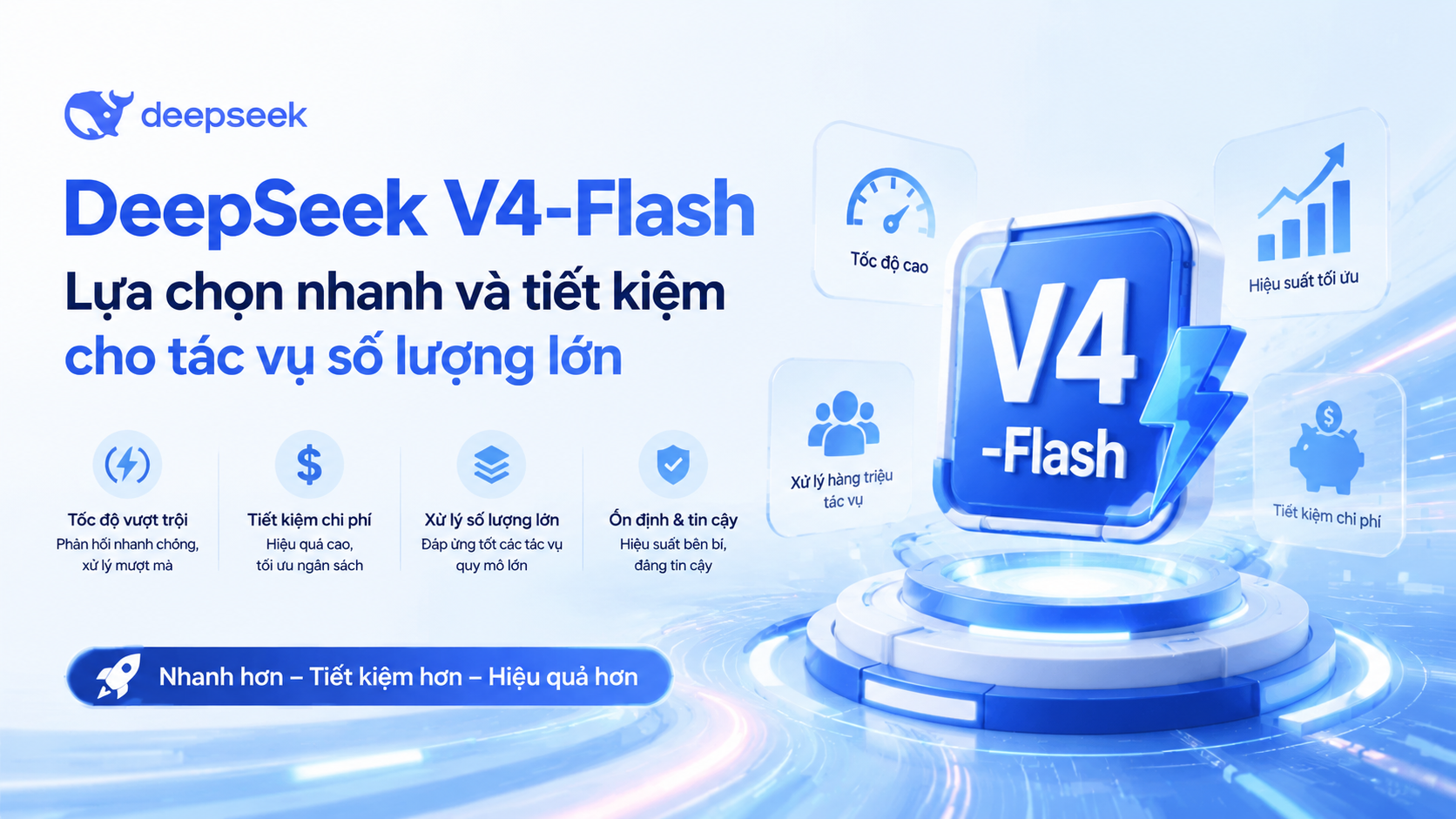 DeepSeek V4-Flash: Lựa chọn nhanh và tiết kiệm cho tác vụ số lượng lớn - DeepSeek V4-Flash, DeepSeek Flash, AI chi phí thấp