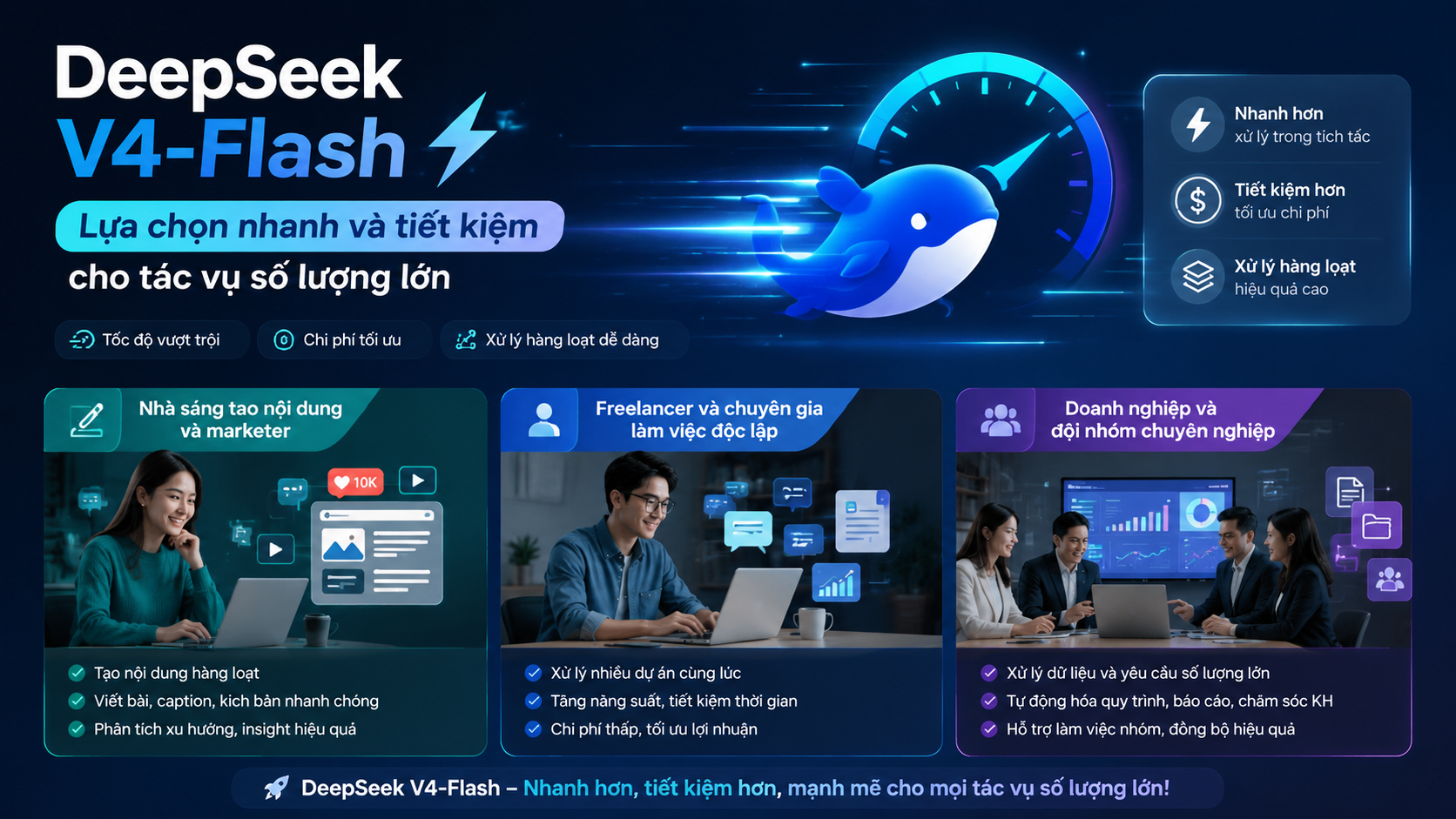 DeepSeek V4-Flash phù hợp với những ai? - DeepSeek V4-Flash, DeepSeek Flash, AI chi phí thấp