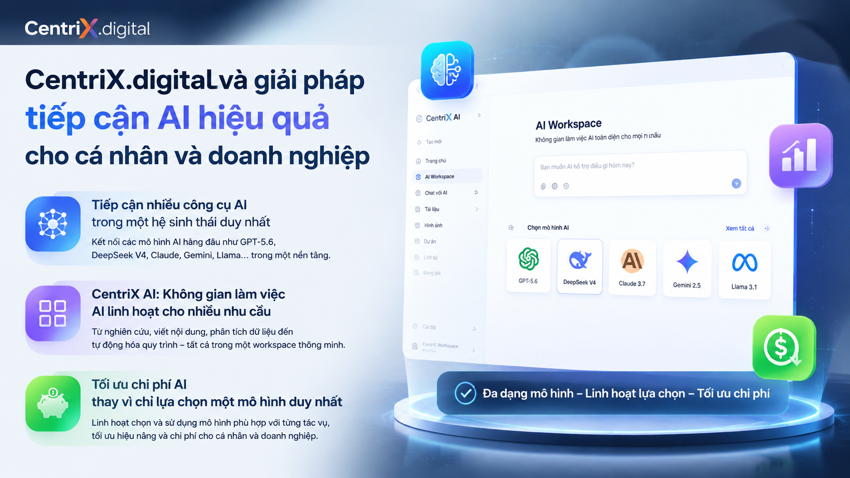 CentriX.digital và giải pháp tiếp cận AI hiệu quả cho cá nhân và doanh nghiệp - DeepSeek V4 vs GPT-5.6, so sánh DeepSeek GPT