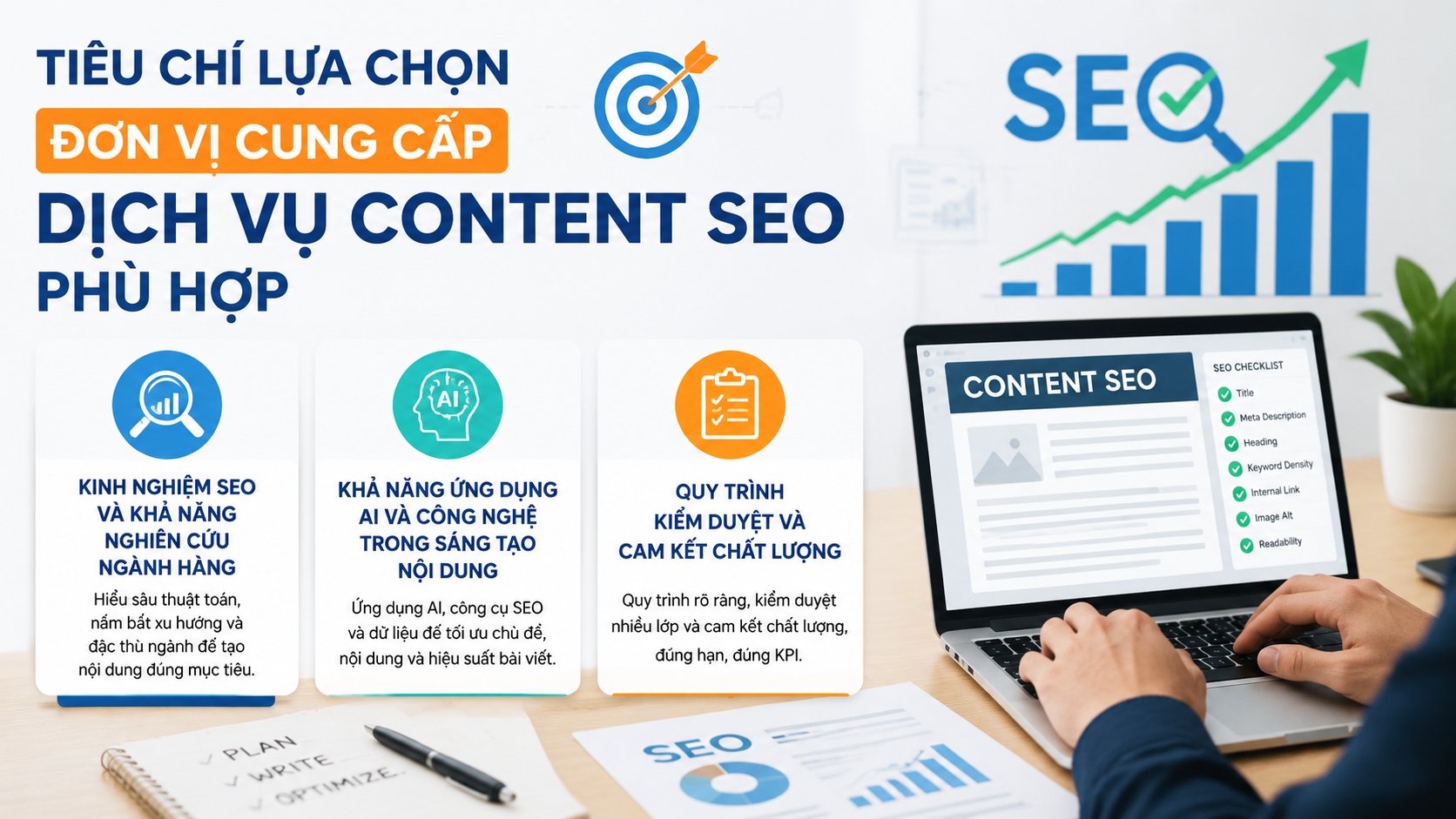 Tiêu chí lựa chọn đơn vị cung cấp dịch vụ content SEO phù hợp - dịch vụ content SEO