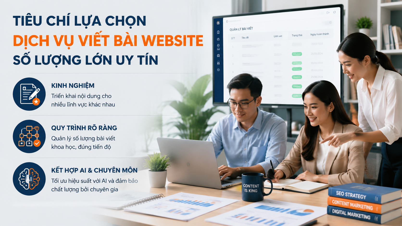 Tiêu chí lựa chọn dịch vụ viết bài website số lượng lớn uy tín - dịch vụ viết bài website