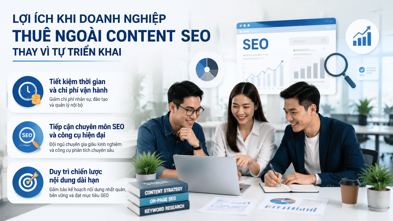 Lợi ích khi doanh nghiệp thuê ngoài content SEO thay vì tự triển khai - thuê ngoài content SEO