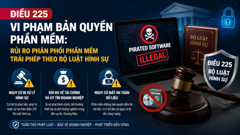 Rủi ro pháp lý khi phân phối phần mềm trái phép - Điều 225 vi phạm bản quyền phần mềm