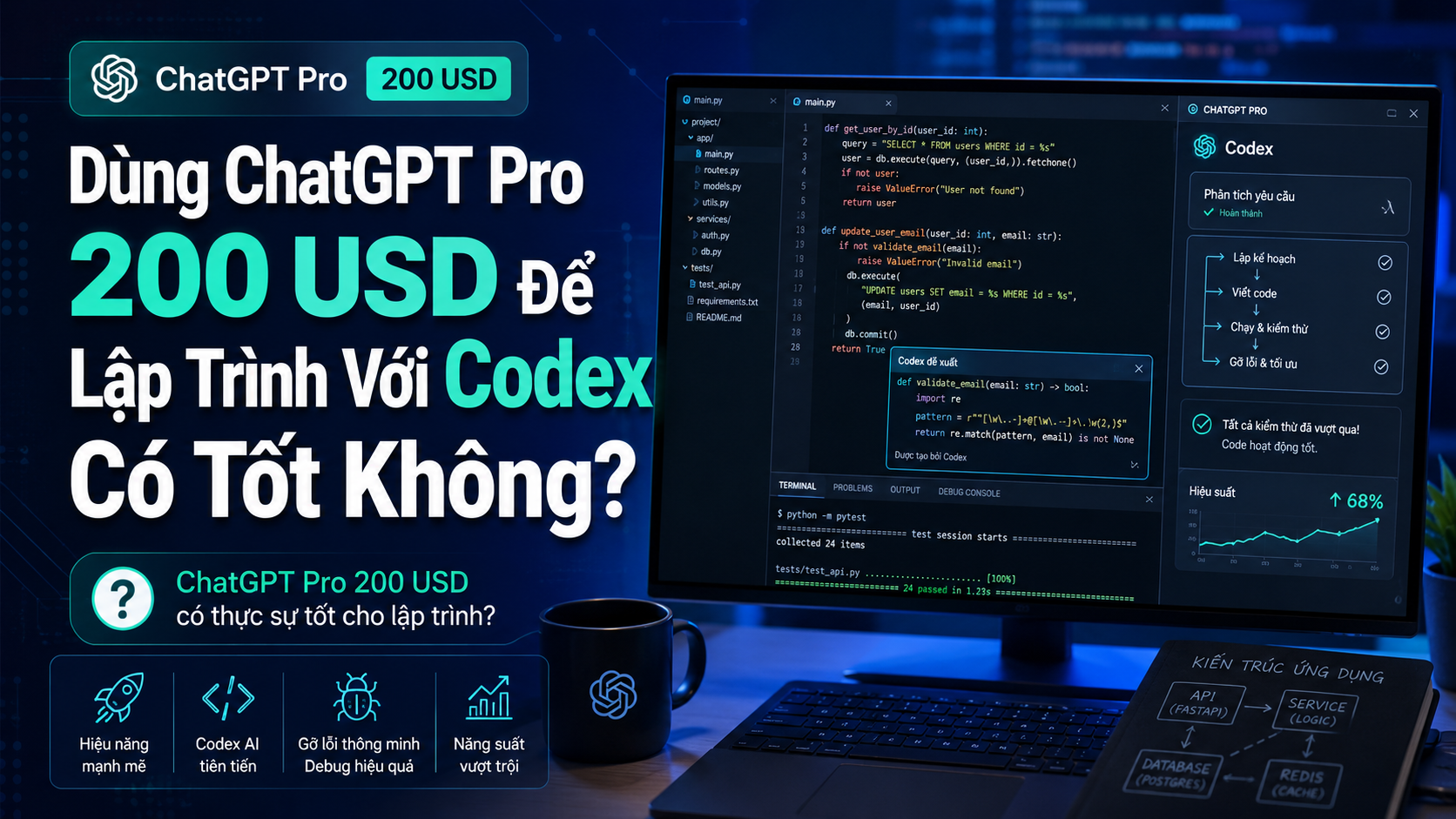 ChatGPT Pro 200 USD có thực sự tốt cho lập trình? - ChatGPT Pro Codex, Codex lập trình, AI viết code, ChatGPT cho lập trình viên