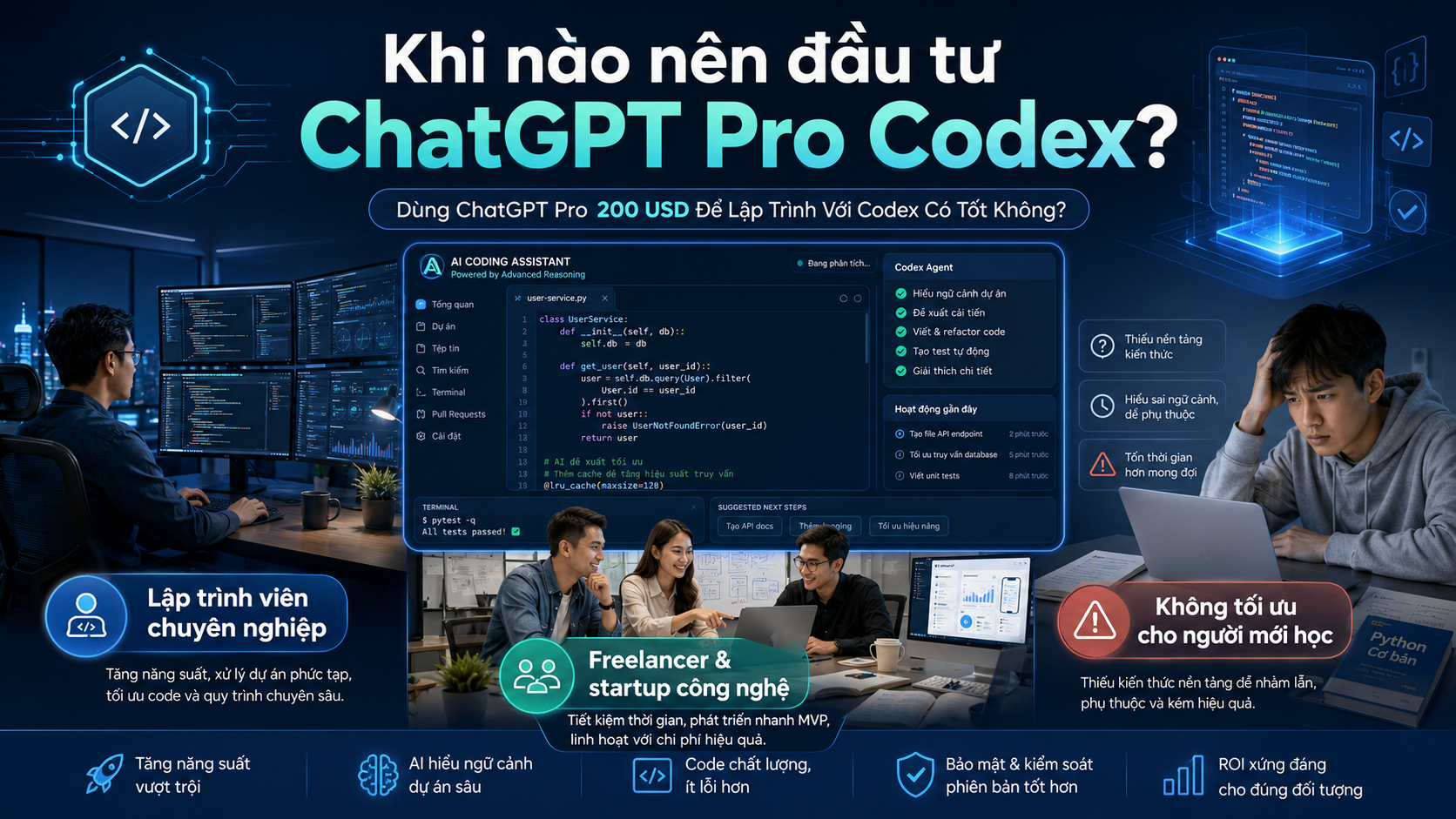 Khi nào nên đầu tư ChatGPT Pro Codex? - ChatGPT Pro Codex, Codex lập trình, AI viết code, ChatGPT cho lập trình viên