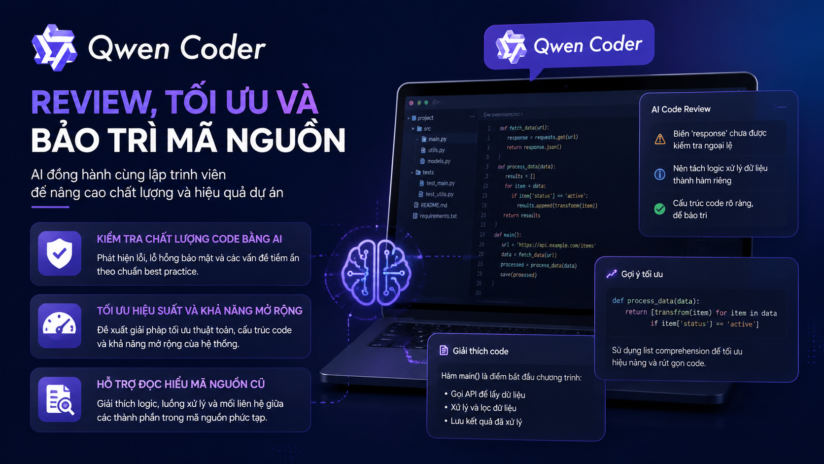 Dùng Qwen Coder để review, tối ưu và bảo trì mã nguồn Dùng Qwen Coder để review, tối ưu và bảo trì mã nguồn - dùng Qwen Coder
