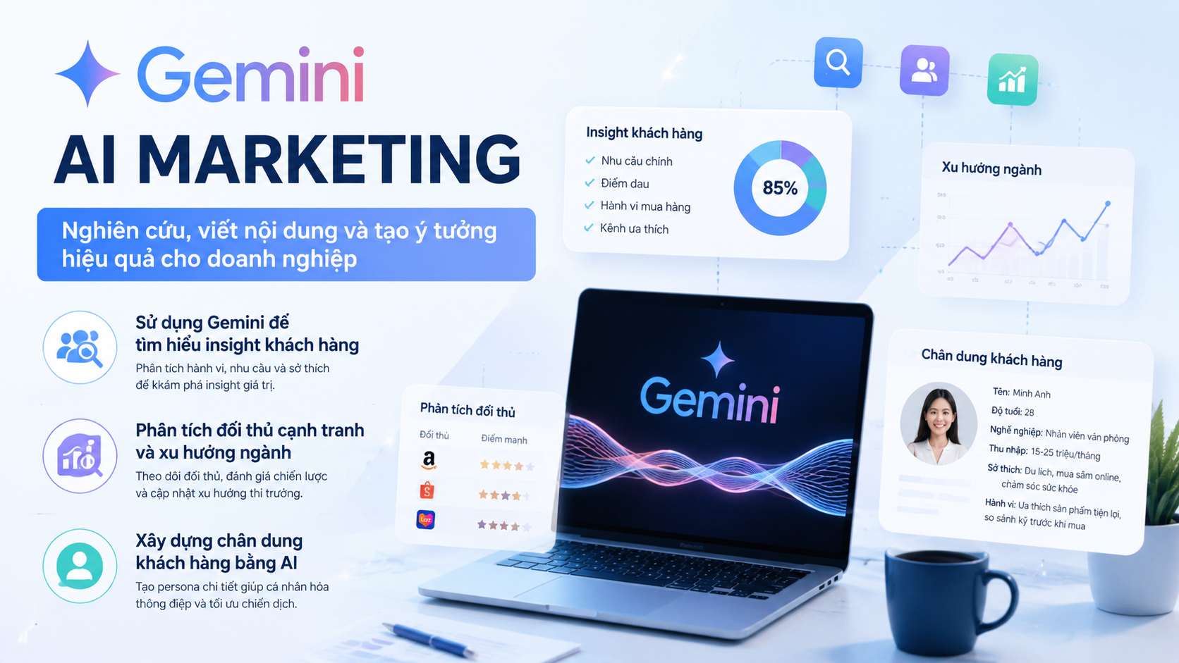 Gemini AI marketing trong nghiên cứu thị trường và phân tích khách hàng Gemini AI marketing trong nghiên cứu thị trường và phân tích khách hàng - Gemini AI marketing, AI viết content Google, Gemini cho doanh nghiệp