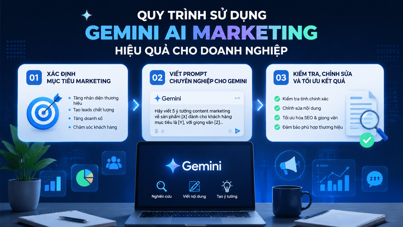 Cách xây dựng quy trình sử dụng Gemini AI marketing hiệu quả Cách xây dựng quy trình sử dụng Gemini AI marketing hiệu quả - Gemini AI marketing, AI viết content Google, Gemini cho doanh nghiệp