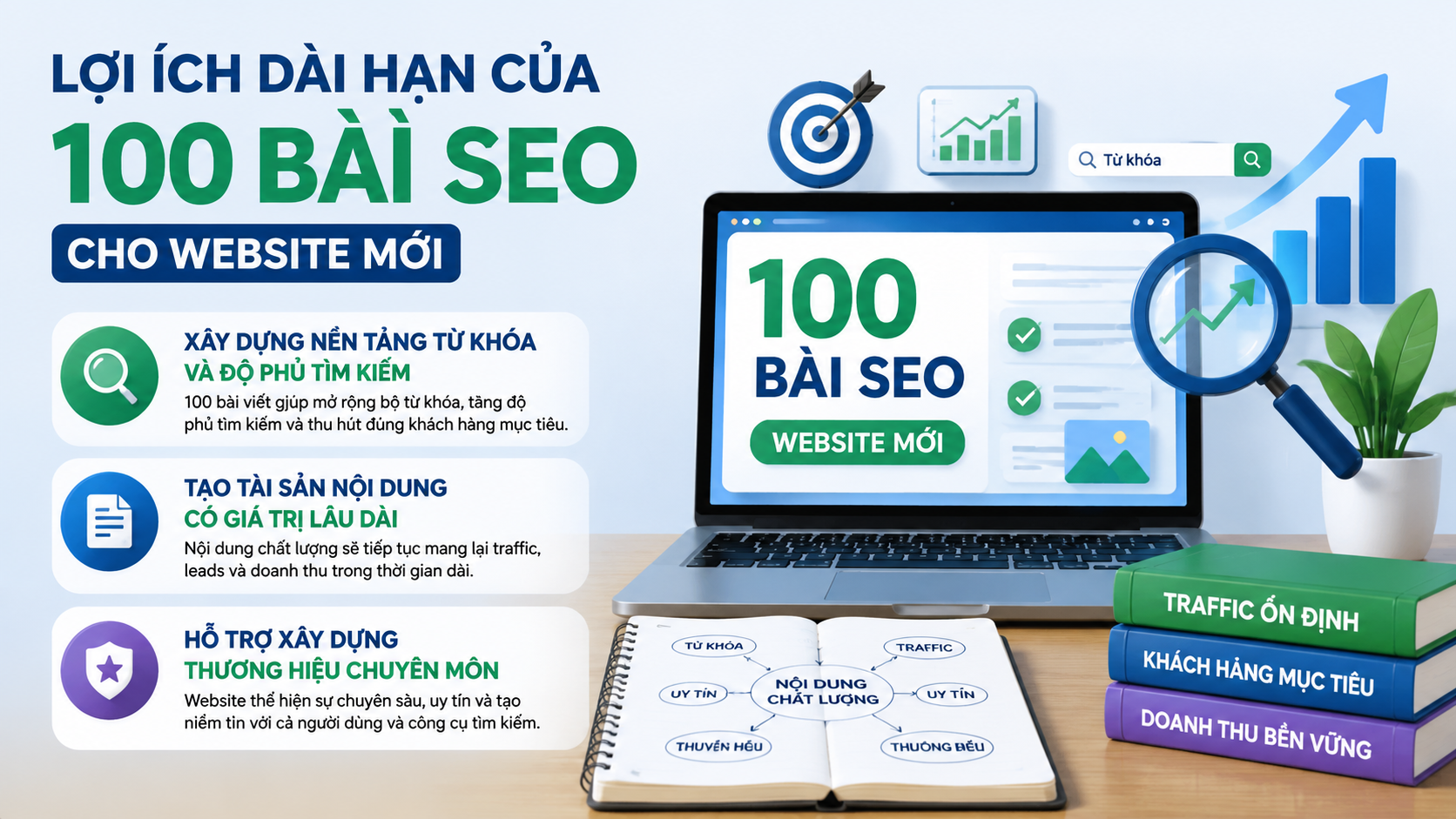Những lợi ích dài hạn của 100 bài SEO cho website mới - 100 bài SEO cho website mới