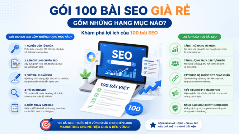 Gói 100 bài SEO giá rẻ gồm những hạng mục nào? Khám phá lợi ích của 100 bài SEO - lợi ích của 100 bài SEO