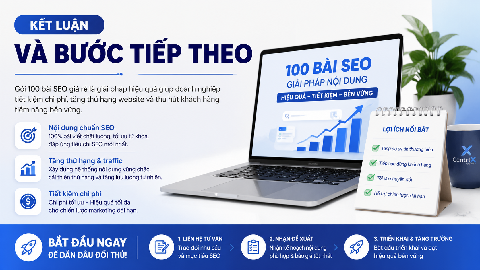 Kết luận và bước tiếp theo - lợi ích của 100 bài SEO