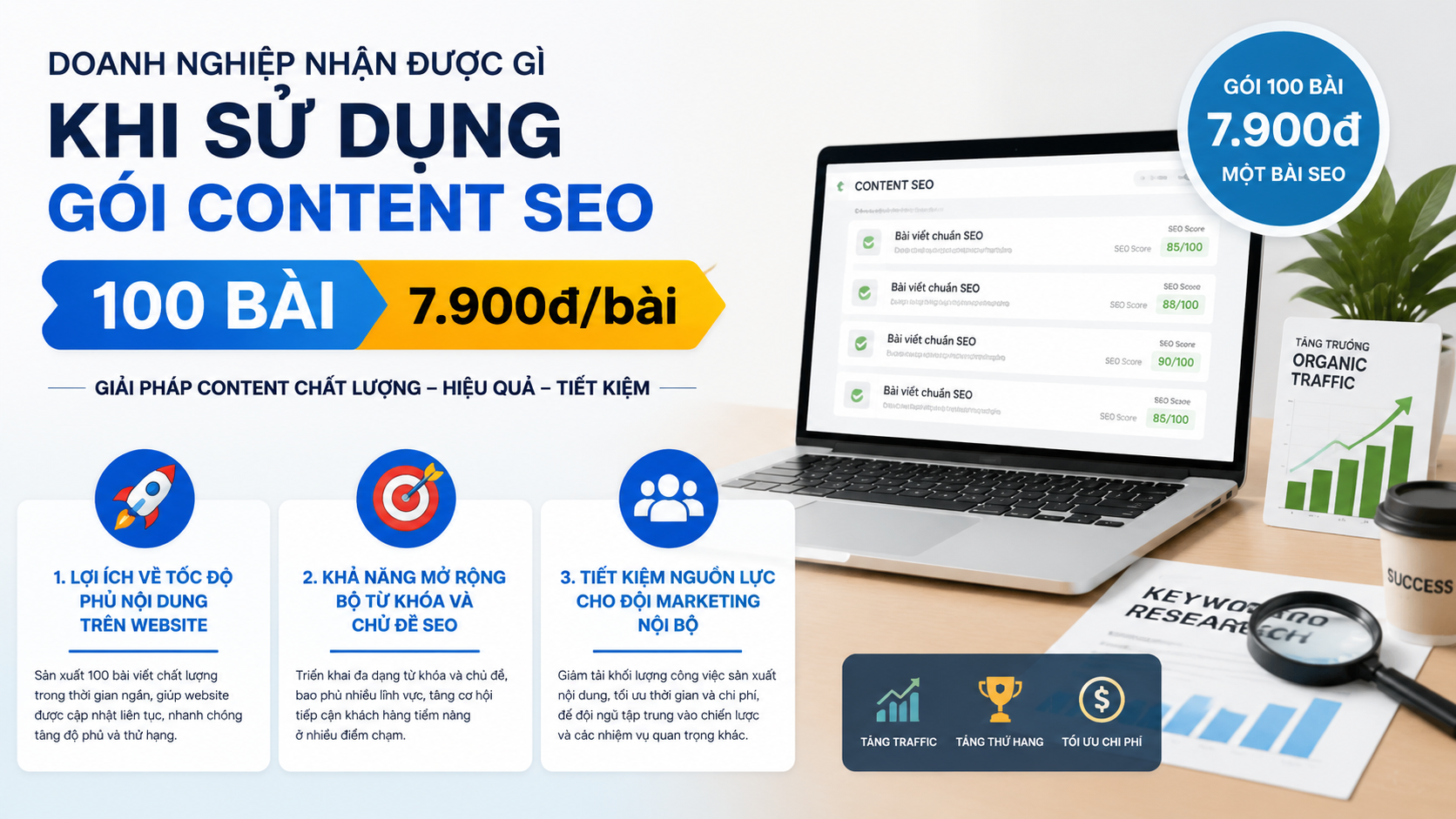 Doanh nghiệp nhận được gì khi sử dụng gói content SEO 100 bài? - gói content SEO 100 bài