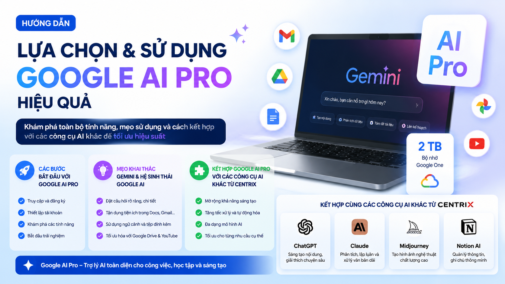 Hướng dẫn lựa chọn và sử dụng Google AI Pro hiệu quả Hướng dẫn lựa chọn và sử dụng Google AI Pro hiệu quả - google ai pro là gì