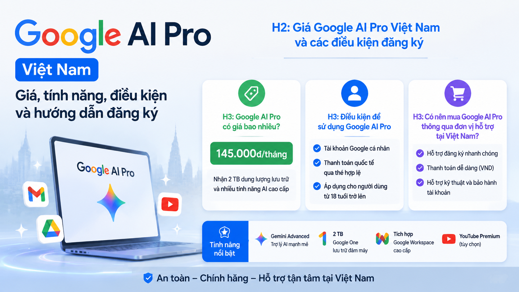 Giá Google AI Pro Việt Nam và các điều kiện đăng ký - google ai pro vs free, gemini free vs pro, google ai miễn phí và pro