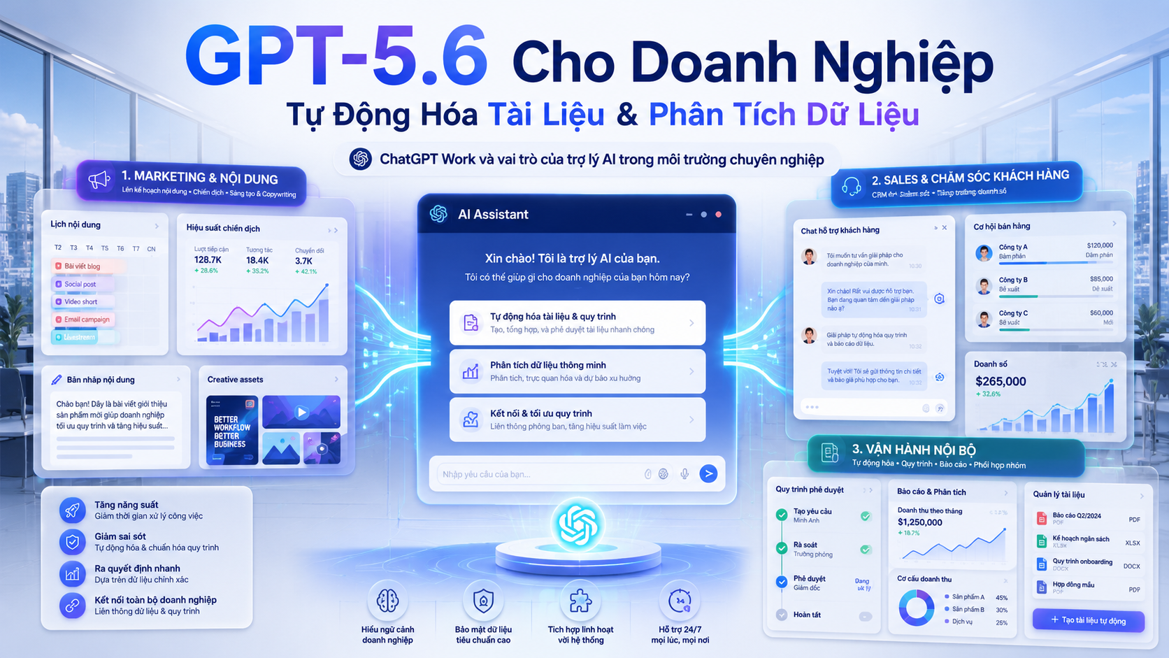 ChatGPT Work và vai trò của trợ lý AI trong môi trường chuyên nghiệp - GPT-5.6 doanh nghiệp, ChatGPT Work, AI tự động hóa, AI phân tích dữ liệu