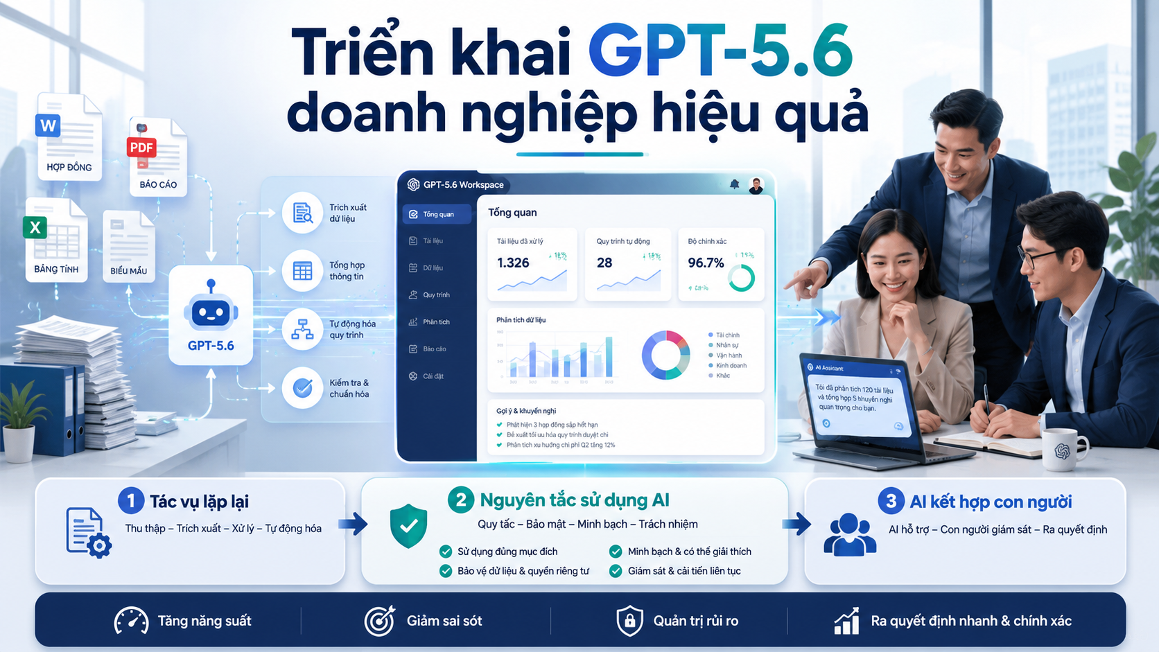Triển khai GPT-5.6 doanh nghiệp như thế nào để đạt hiệu quả? - GPT-5.6 doanh nghiệp, ChatGPT Work, AI tự động hóa, AI phân tích dữ liệu