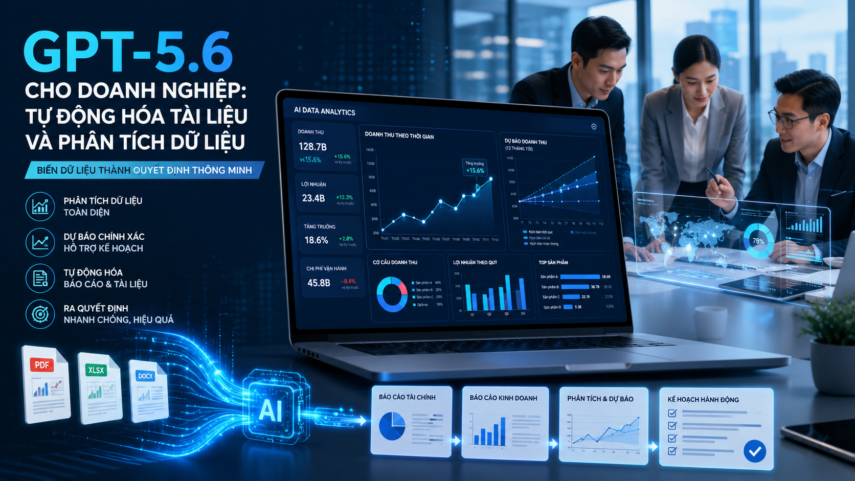 AI phân tích dữ liệu: Biến dữ liệu doanh nghiệp thành quyết định thông minh - GPT-5.6 doanh nghiệp, ChatGPT Work, AI tự động hóa, AI phân tích dữ liệu