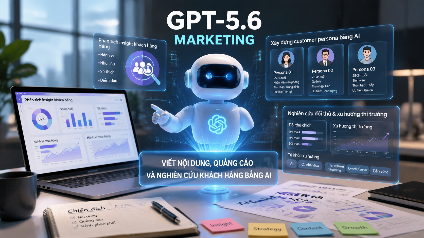 AI nghiên cứu khách hàng: Hiểu thị trường sâu hơn với GPT-5.6 - GPT-5.6 marketing, AI viết content, AI quảng cáo
