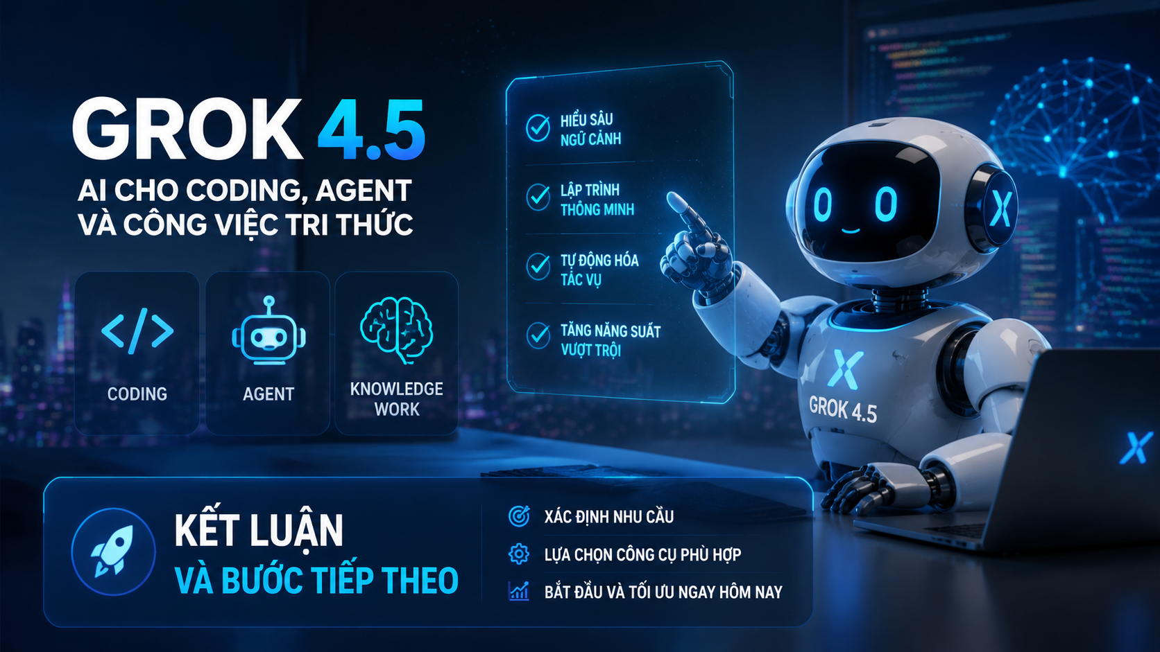 Kết luận và bước tiếp theo Kết luận và bước tiếp theo - Grok 4.5 là gì, Grok AI, model Grok mới
