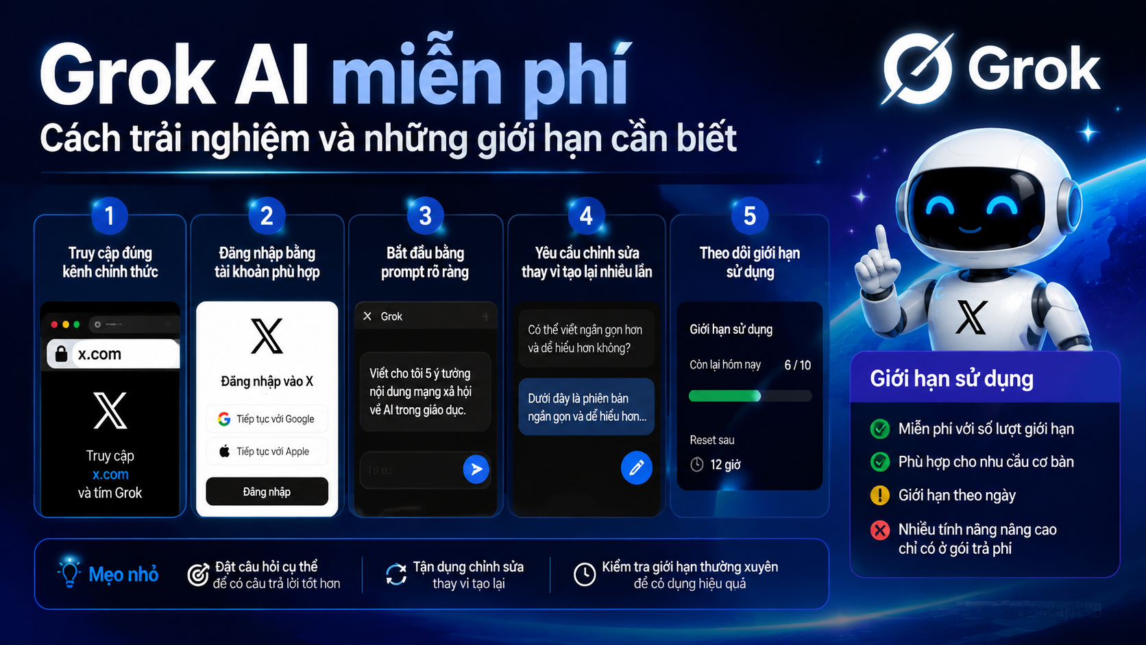 Cách dùng Grok online miễn phí từng bước Cách dùng Grok online miễn phí từng bước - Grok AI miễn phí, Grok free, dùng Grok online