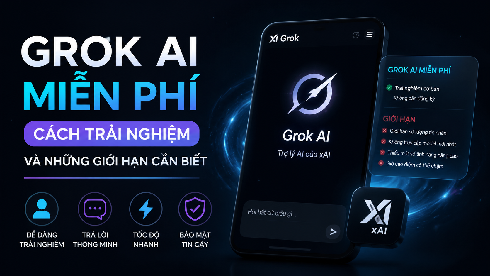 Grok AI miễn phí: Cách trải nghiệm và những giới hạn cần biết - Grok AI miễn phí, Grok free, dùng Grok online