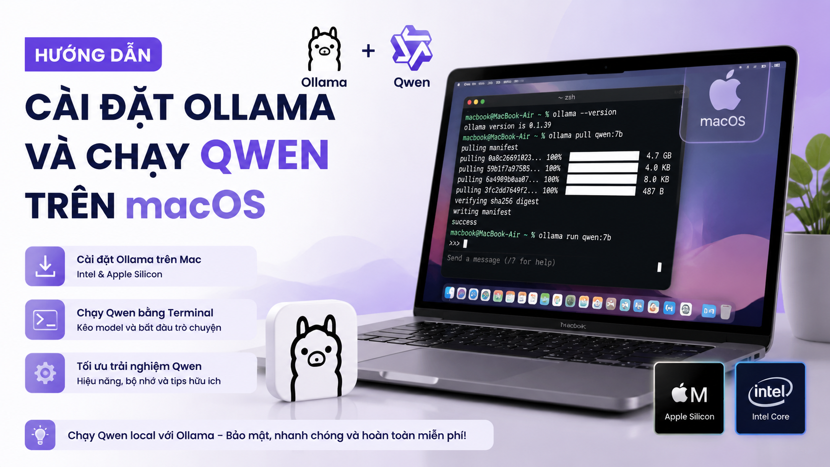Cách cài đặt Ollama và chạy Qwen trên macOS - Qwen Ollama