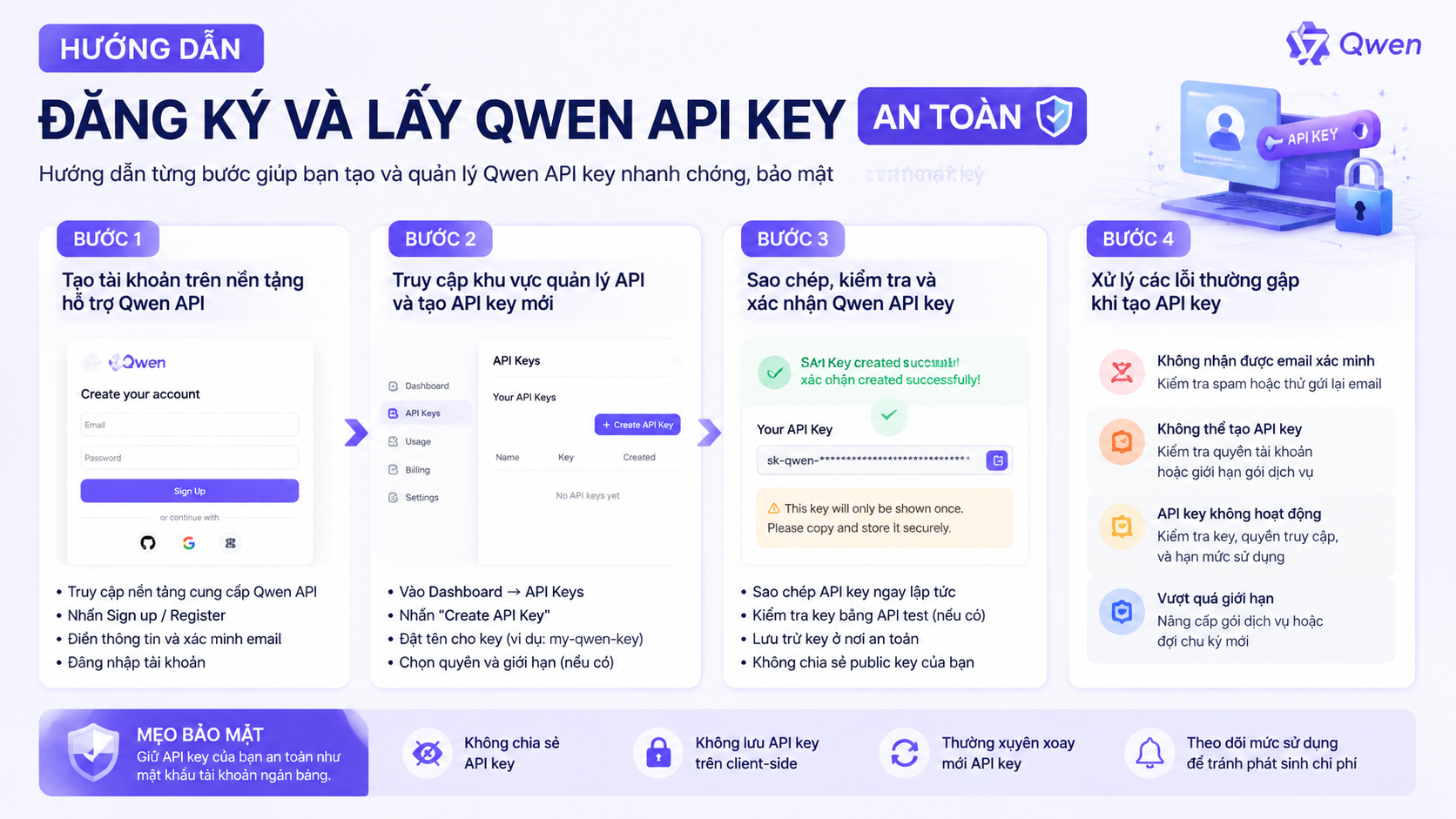 Hướng dẫn đăng ký tài khoản và lấy Qwen API key từng bước Hướng dẫn đăng ký tài khoản và lấy Qwen API key từng bước - Qwen API key