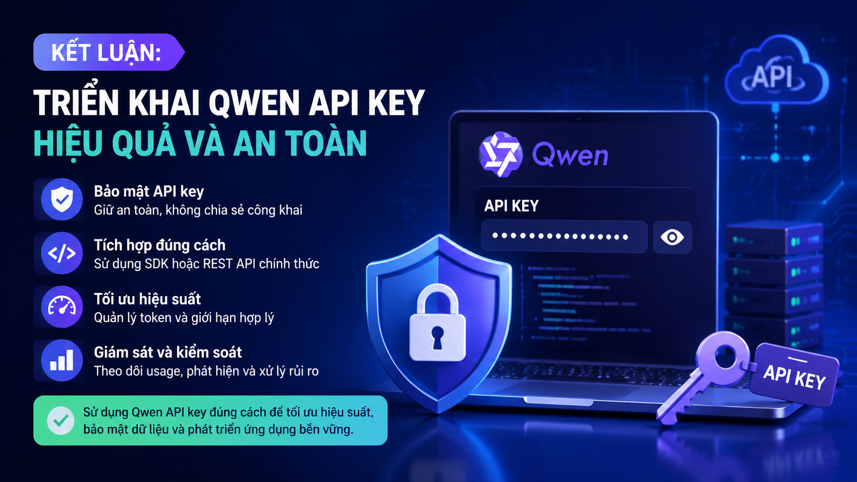 Kết luận: Triển khai Qwen API key hiệu quả và an toàn Kết luận: Triển khai Qwen API key hiệu quả và an toàn - Qwen API key