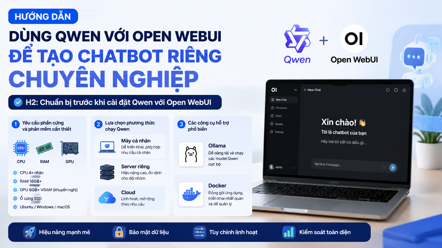 Chuẩn bị trước khi cài đặt Qwen với Open WebUI Chuẩn bị trước khi cài đặt Qwen với Open WebUI - Qwen Open WebUI