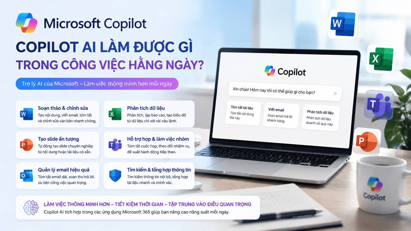 Copilot AI làm được gì trong công việc hằng ngày? Copilot AI làm được gì trong công việc hằng ngày? - Microsoft Copilot là gì, Copilot AI, trợ lý AI Microsoft