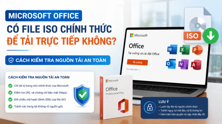 Microsoft Office có file ISO chính thức để tải trực tiếp không? Cách kiểm tra nguồn tải an toàn - Office ISO chính thức