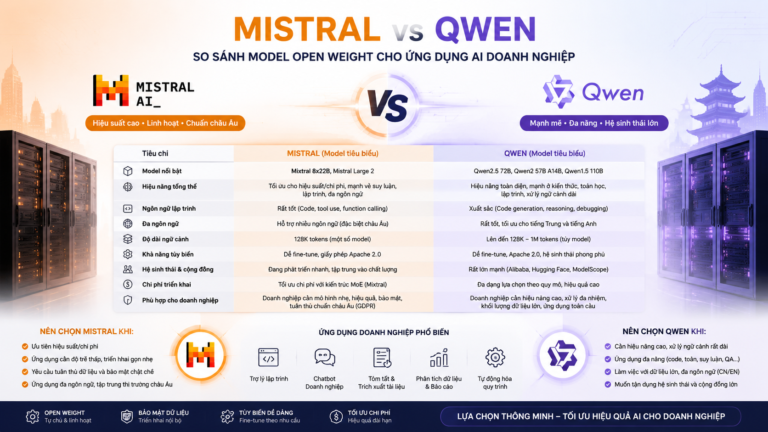 Mistral vs Qwen: So sánh model open weight cho ứng dụng AI doanh nghiệp - Mistral vs Qwen, so sánh model open weight