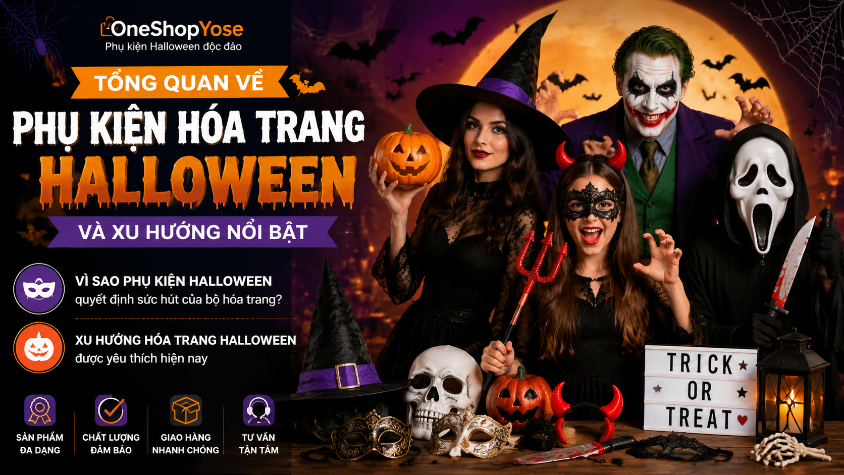 Tổng quan về phụ kiện hóa trang Halloween và xu hướng nổi bật - mua phụ kiện Halloween, đồ hóa trang Halloween