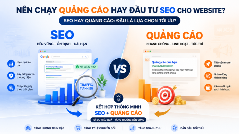 Nên chạy quảng cáo hay đầu tư SEO cho website? SEO hay quảng cáo: Đâu là lựa chọn tối ưu? - SEO hay quảng cáo