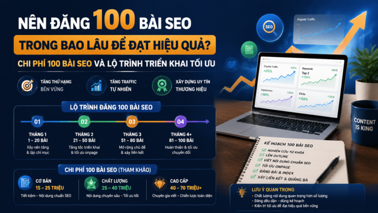Nên đăng 100 bài SEO trong bao lâu để đạt hiệu quả? Chi phí 100 bài SEO và lộ trình triển khai tối ưu - chi phí 100 bài SEO