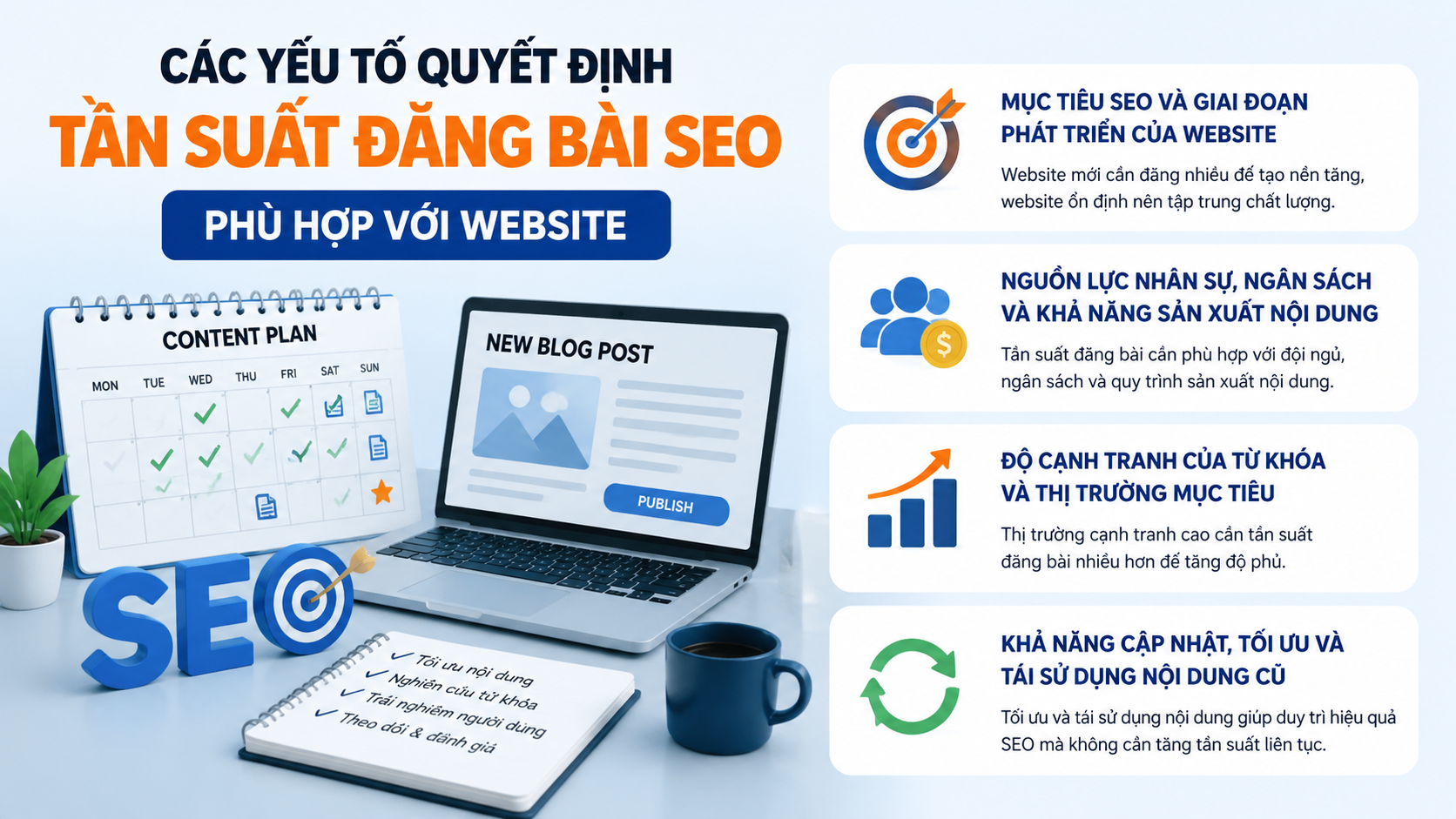 Các yếu tố quyết định tần suất đăng bài SEO phù hợp - tần suất đăng bài SEO