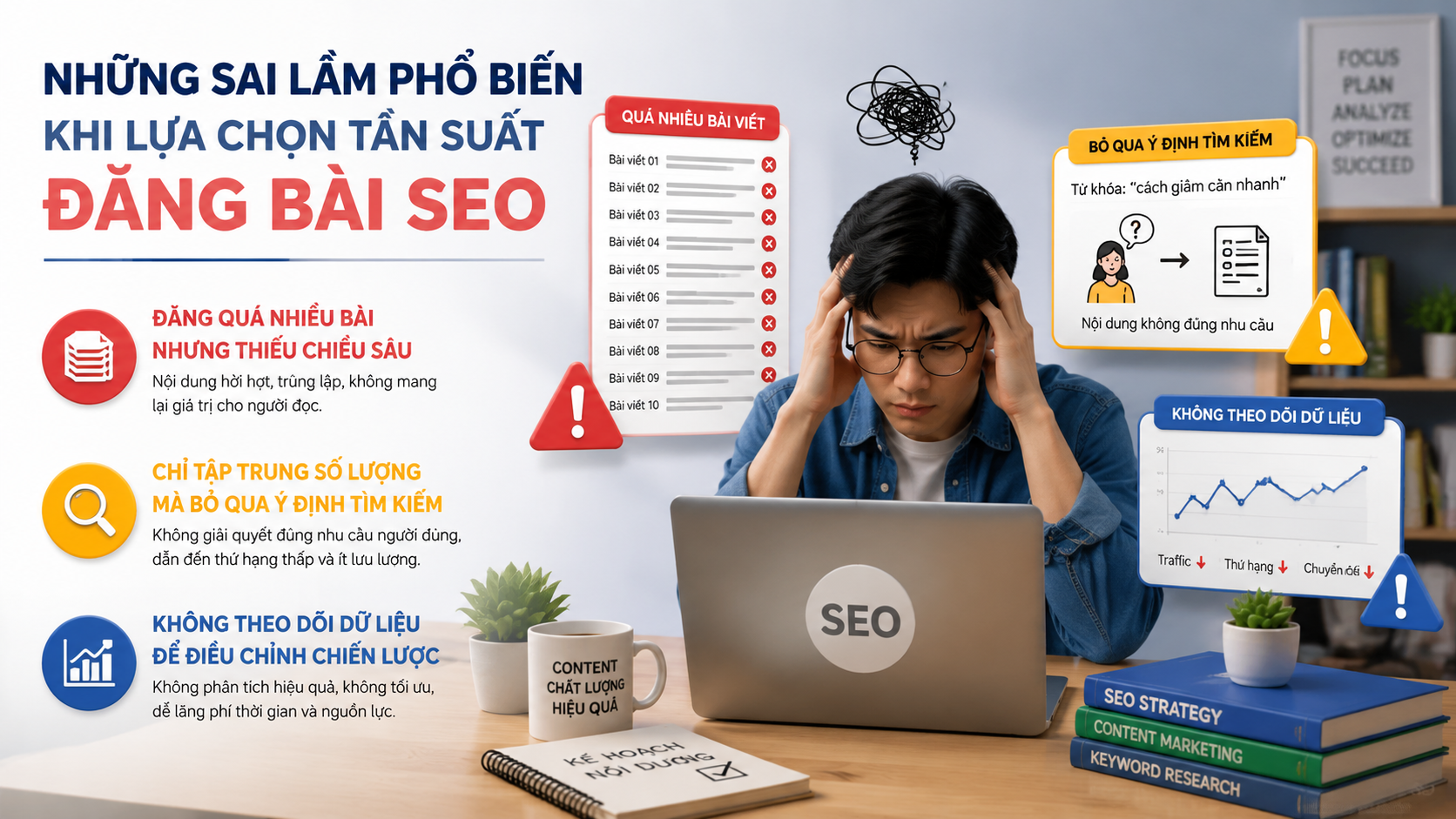 Những sai lầm phổ biến khi lựa chọn tần suất đăng bài SEO - tần suất đăng bài SEO