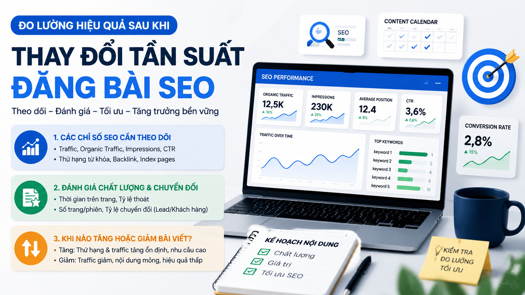 Cách đo lường hiệu quả sau khi thay đổi tần suất đăng bài SEO - tần suất đăng bài SEO