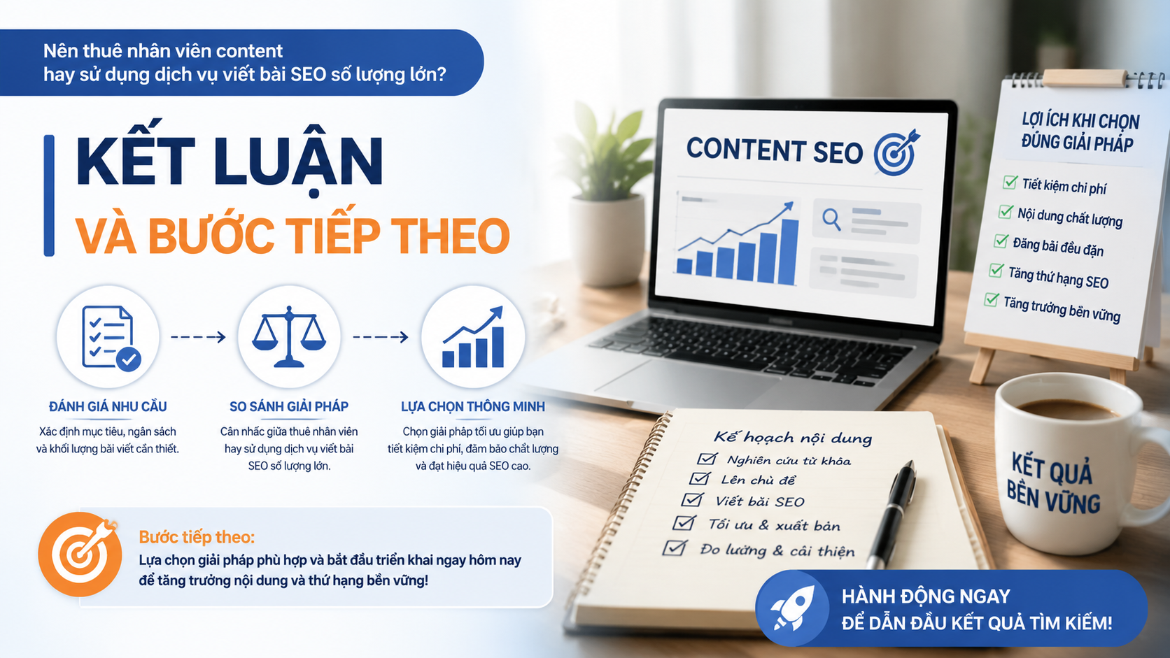 Kết luận và bước tiếp theo - viết bài SEO số lượng lớn