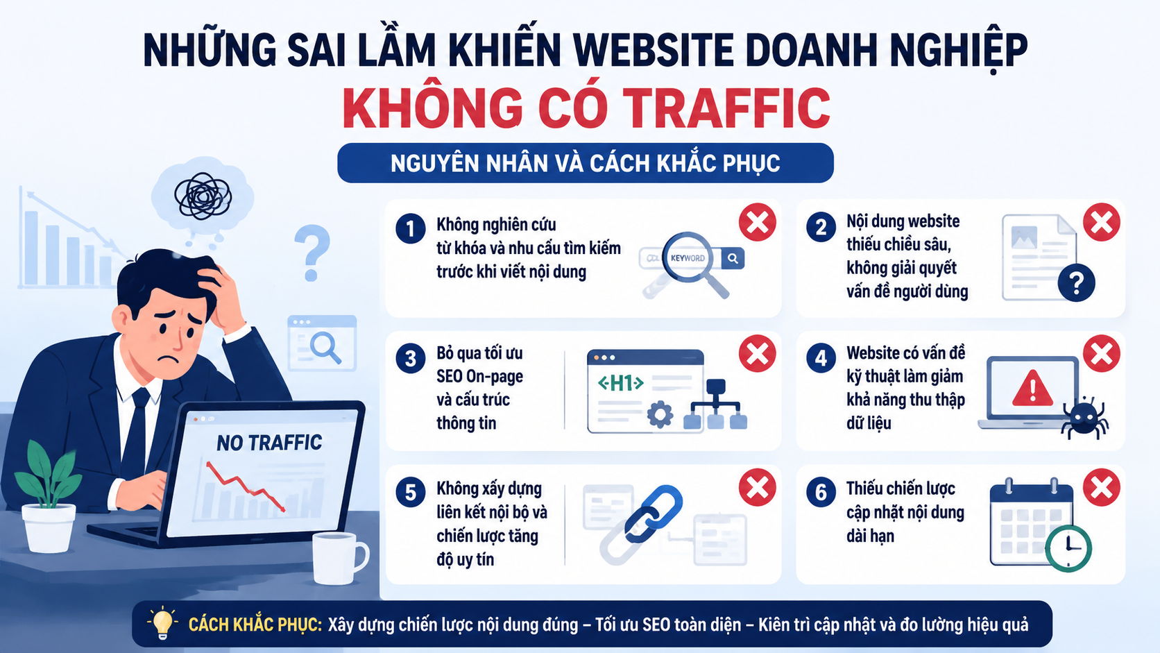 Những sai lầm khiến website doanh nghiệp không có traffic - website không có traffic