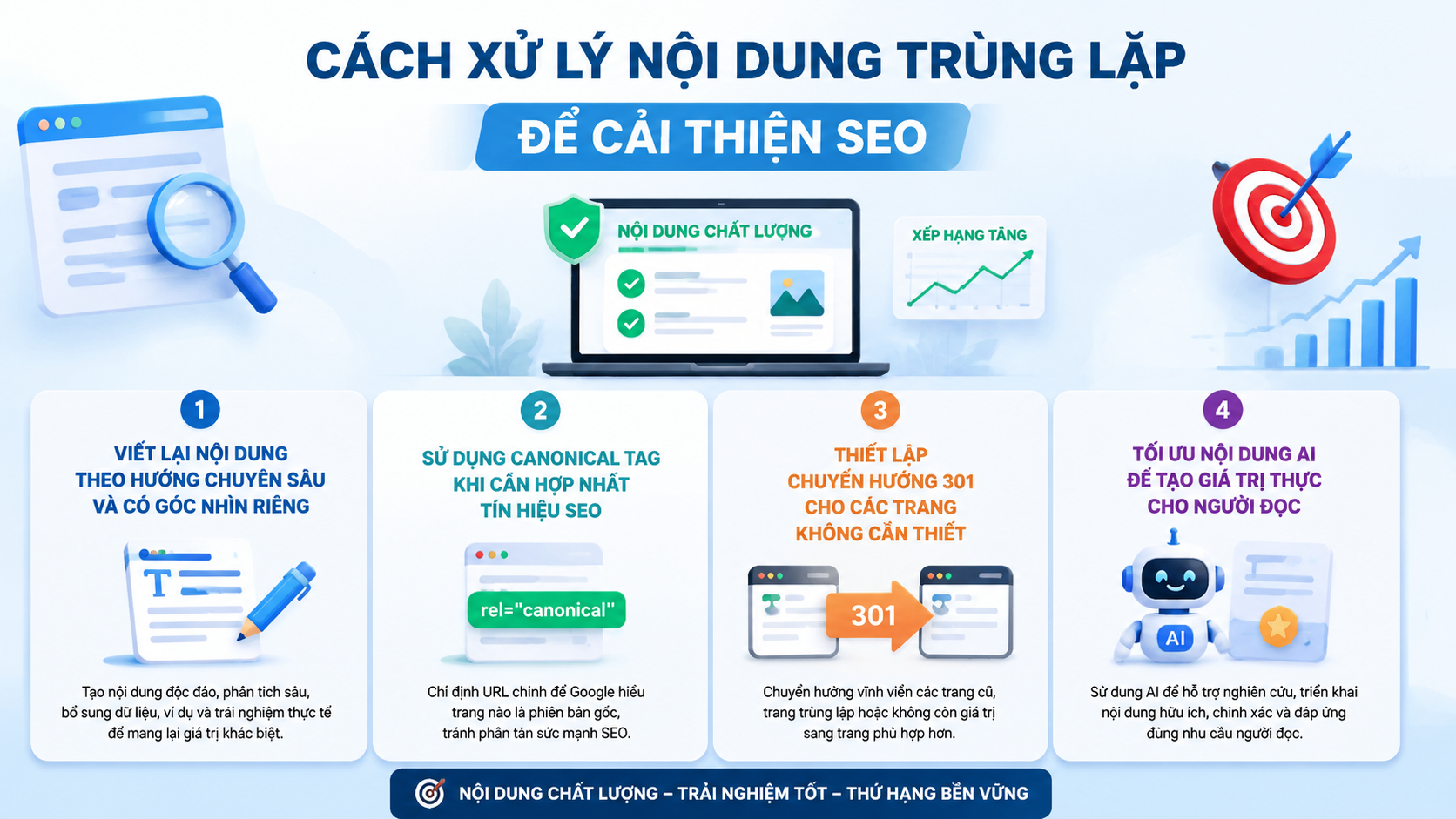 Cách xử lý nội dung trùng lặp để cải thiện SEO - nội dung trùng lặp SEO