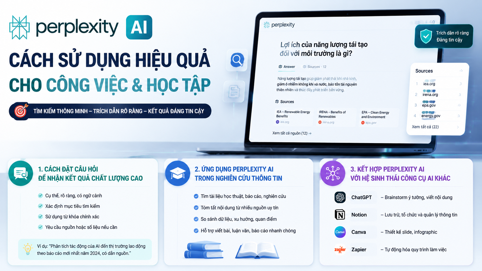 Cách sử dụng Perplexity AI hiệu quả cho công việc và học tập Cách sử dụng Perplexity AI hiệu quả cho công việc và học tập - Perplexity AI là gì, AI search, công cụ tìm kiếm AI