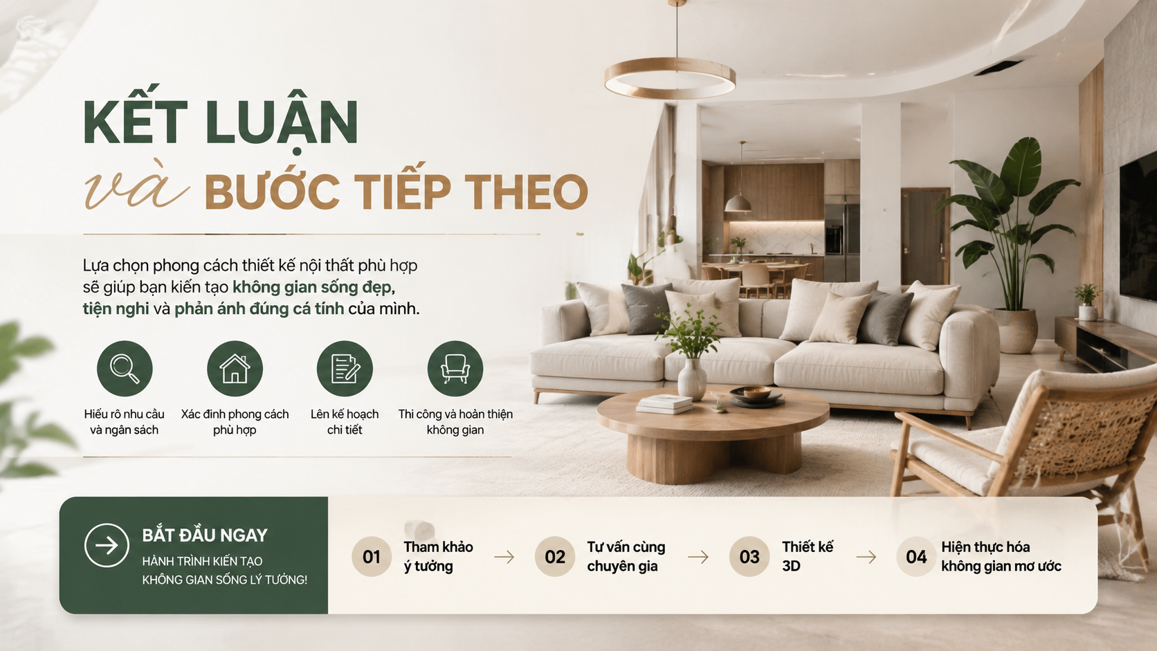 Kết luận và bước tiếp theo - Phong cách thiết kế nội thất