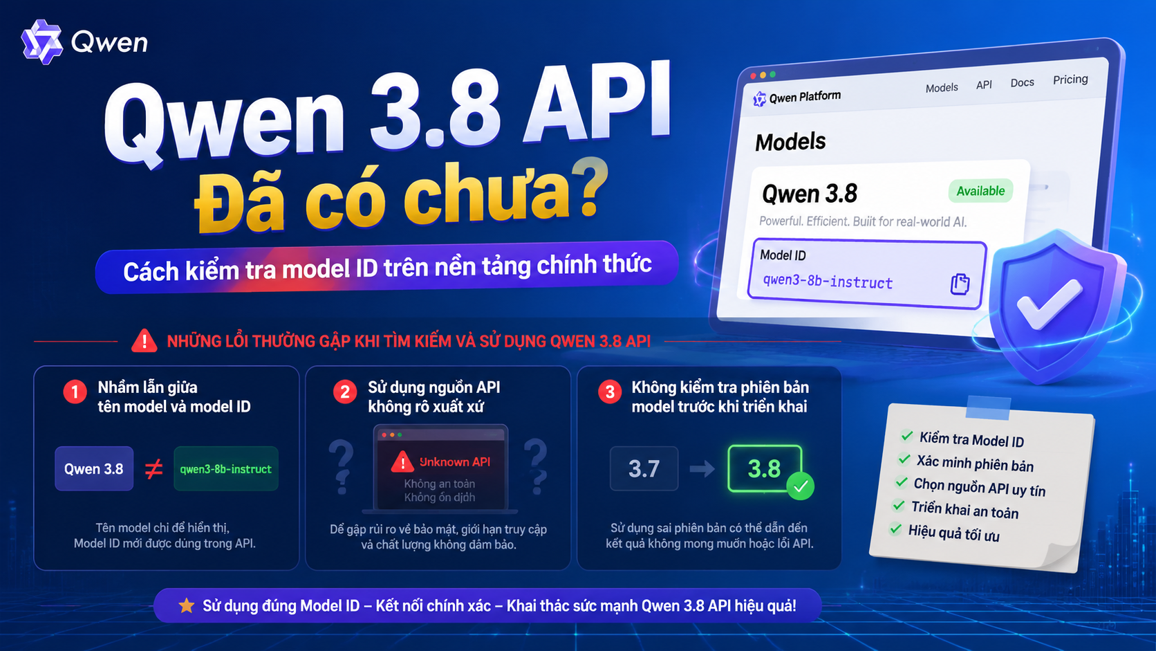 Những lỗi thường gặp khi tìm kiếm và sử dụng Qwen 3.8 API - Qwen 3.8 API