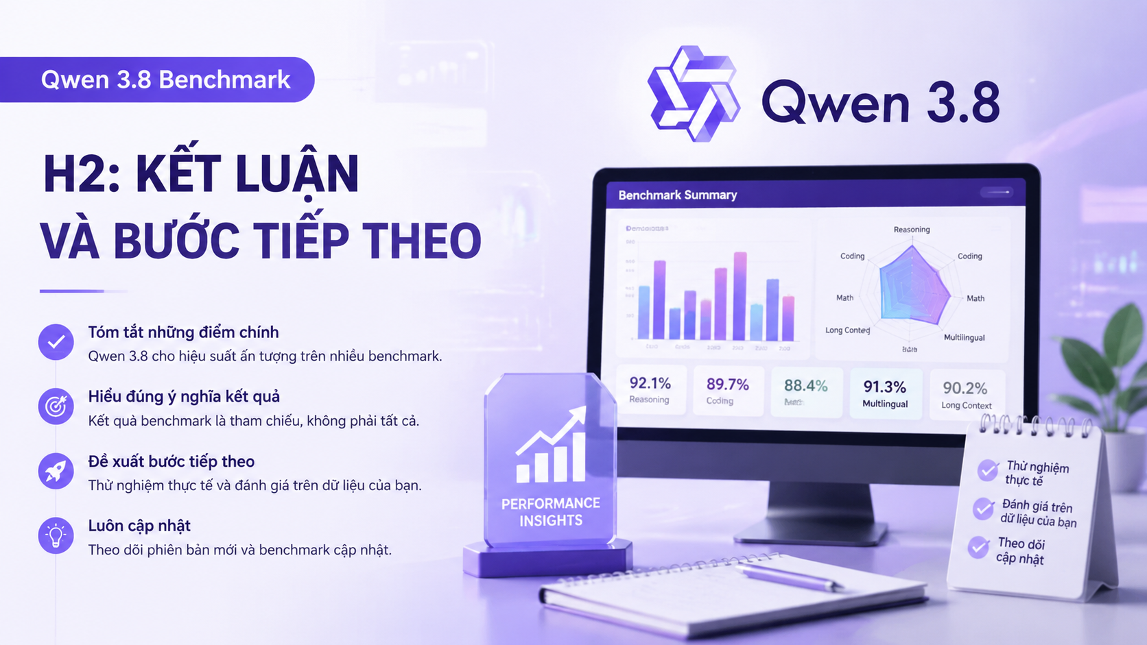 Kết luận và bước tiếp theo - Qwen 3.8 benchmark