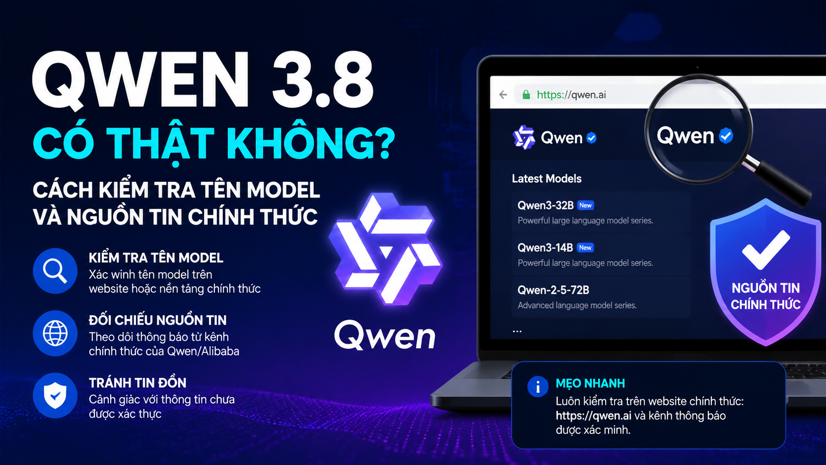 Qwen 3.8 có thật không? Cách kiểm tra tên model và nguồn tin chính thức - Qwen 3.8 có thật không