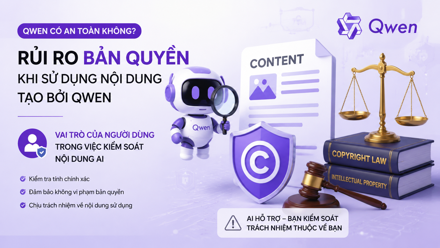 Rủi ro bản quyền khi sử dụng nội dung tạo bởi Qwen - Qwen có an toàn không