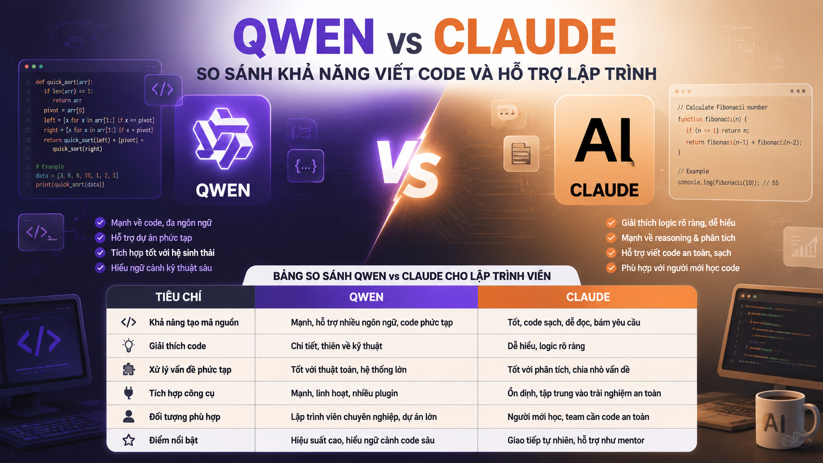 Qwen vs Claude: So sánh khả năng viết code và hỗ trợ lập trình - Qwen vs Claude