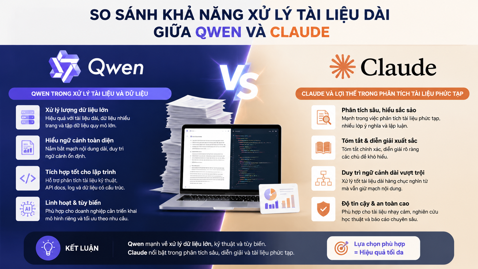 So sánh khả năng xử lý tài liệu dài giữa Qwen và Claude - Qwen vs Claude