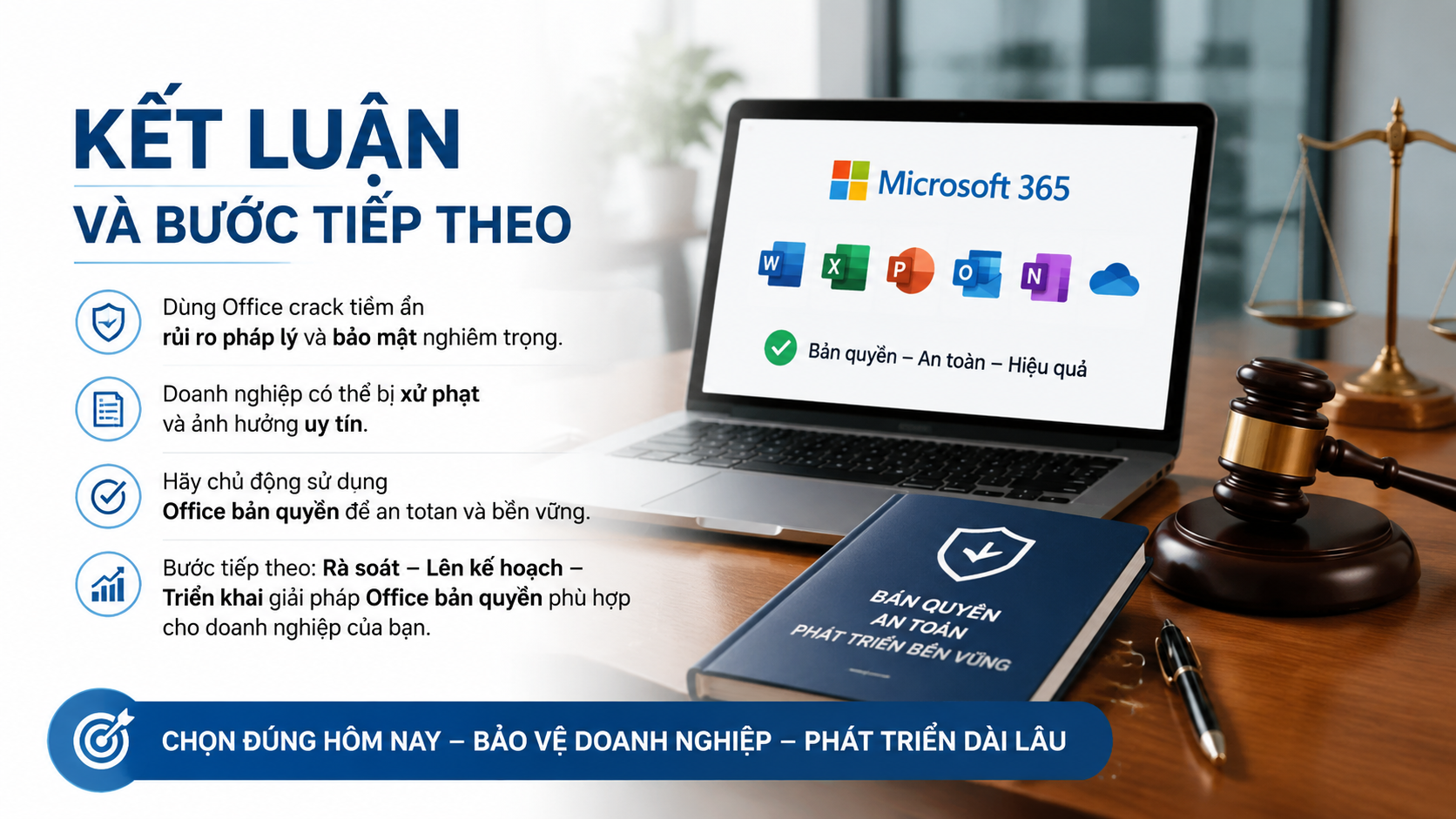 Kết luận và bước tiếp theo Kết luận và bước tiếp theo - dùng Office crack bị phạt không